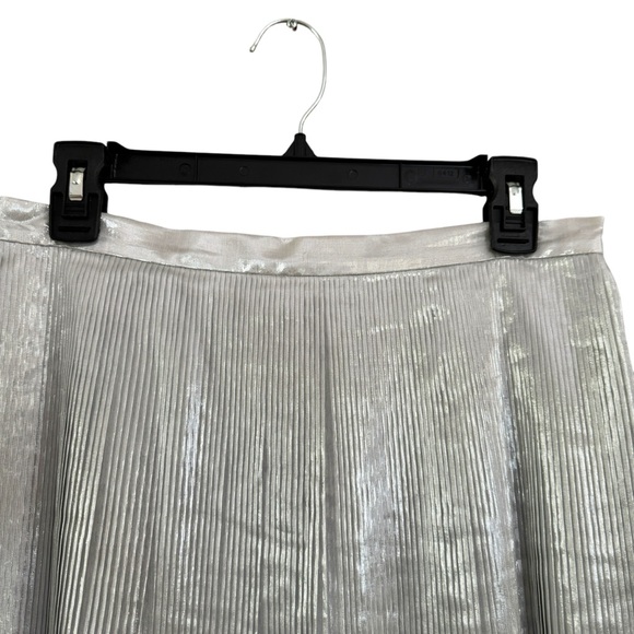Talbots Metallic Silver Accordion Pleated Skirt Size 6 NWT - Picture 3 of 9
